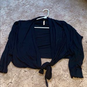 Black Quarter-lengthen Thin Cardigan
